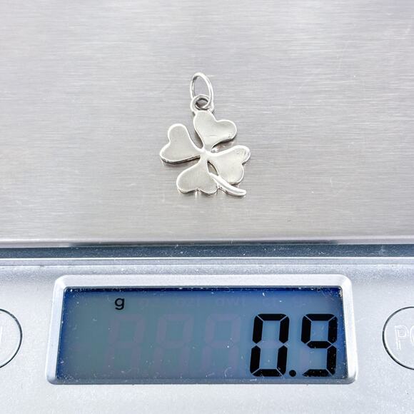 Vintage Footnote Sterling Silver 925 Four-Leaf Clover Charm Pendant - Picture 5 of 6
